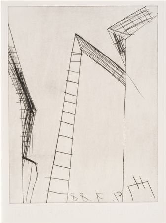 RUDOLF CALONDER, Tetti di Firenze XI, Dalla cartella Italia '88