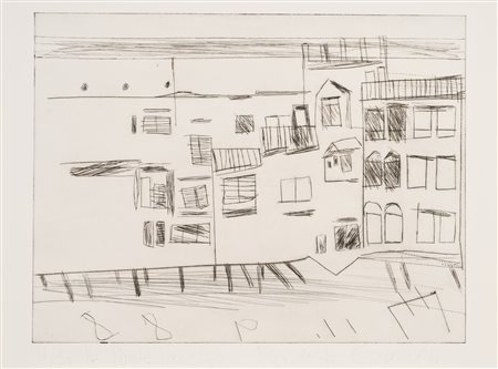 RUDOLF CALONDER, Il Ponte Vecchio, Dalla cartella Italia '88