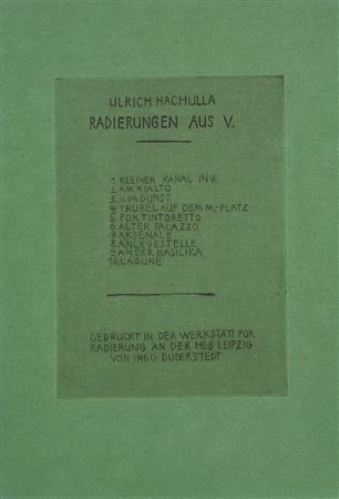 ULRICH HACHULLA, Radierungen aus v.