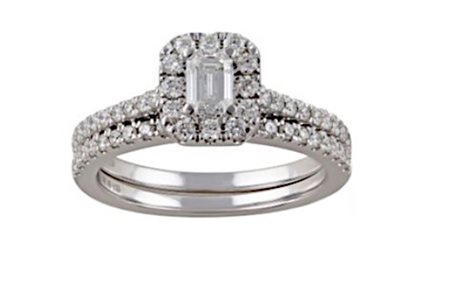 ANELLO IN ORO 18K BIANCO CON DIAMANTI PER 0,95 CT - 424 LG 18K