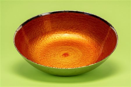 Dogale by Greggio. Centrotavola in vetro di Murano arancio argentato