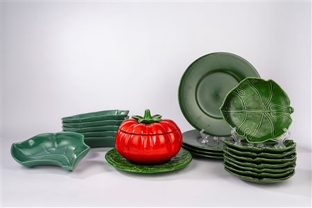 Servizio da panzanella in ceramica policroma