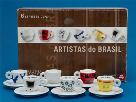 Servizio da caffè in porcellana decorata, ARTISTAS DO BRASIL - Artist's Cups, 2001