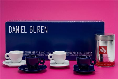 Daniel Buren (Boulogne-Billancourt 1938)  - Servizio da caffè in porcellana decorata, Illy Collection, 2004