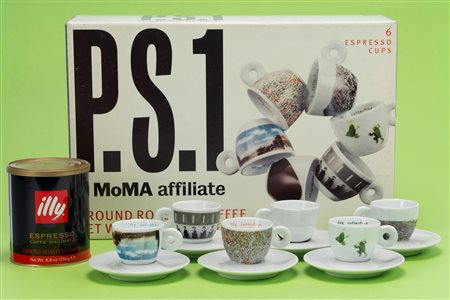 Servizio da caffè in porcellana decorata, P.S.1 A MoMA Affiliate Illy Art Collection, 2001