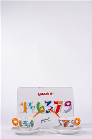 Ugo Nespolo (Mosso 1941)  - Set da caffè per due
