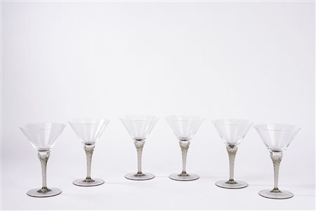 Servizio da sei calici da Martini in vetro