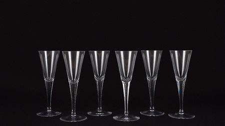 Moser. Servizio da sei flute in cristallo