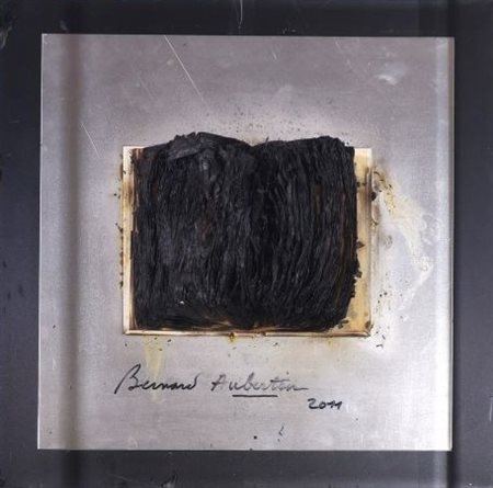 Bernard Aubertin “Livre Brulè sur aluminium” 2011