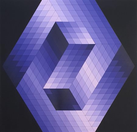Victor Vasarely “Gestalt Blue” 1970