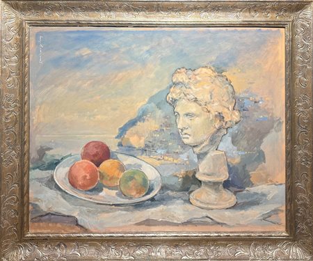 Giuliano Geleng (1949 - 2020) 
Veduta di Positano 
olio su tela 79,5 x 100 cm