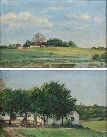  
Coppia di paesaggi nord europei 1917
olio su tela 20 x 31 cm
