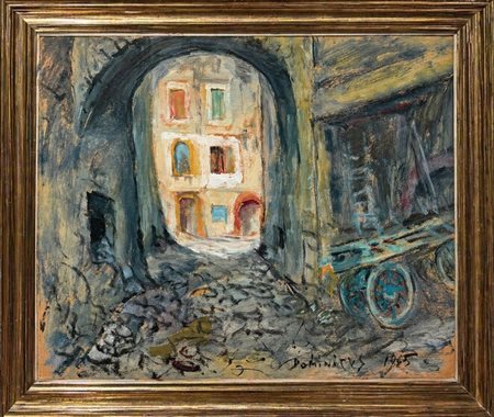 Dominicus (1898 - 1995) 
Vicolo 1965
Olio su carta 30 x 40 cm