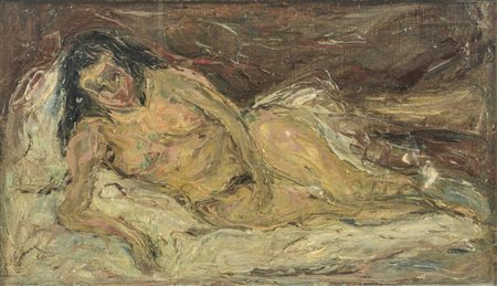Giovanni Stradone (1911 - 1981) 
Nudino 1945
olio su tela 22,5 x 38 cm