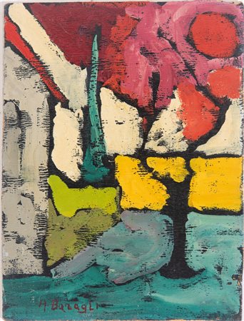 Alvaro Baragli (Firenze, 1925 - ) 
Paesaggio 
Olio su tavoletta 30 x 23 cm