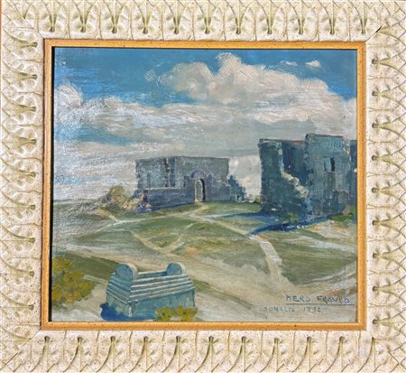 Piero Franco (XX secolo - ) 
Rovine somale 1932
olio su tavoletta 27,50 x 31 cm
