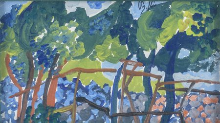 Antonio  Vangelli (1917 - 2004) 
Rocca Secca 1969
olio su tela 21 x 35 cm