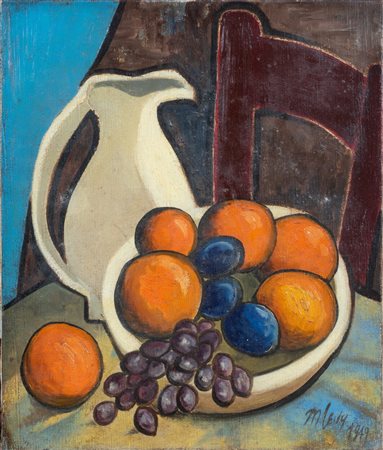 Moses Levy (firma_di) (1885 - 1968) 
Natura morta 1949
olio su tela 54,5 x 46 cm