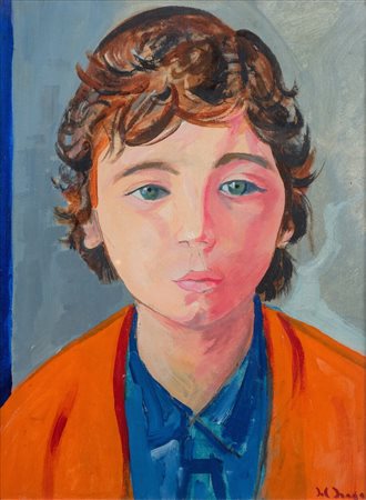 Francesco Del Drago (1920 - 2011) 
Ritratto di fanciullo 
Olio su tela 40 x 28 cm