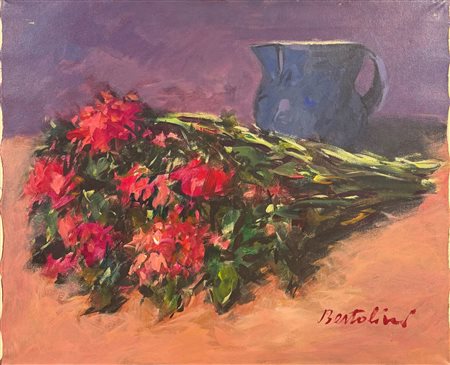 Giuseppe Bertolini (1939 - ) 
Fiori distesi 1969
Olio su tela 50 x 60 cm