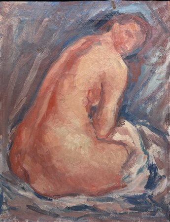  
Nudo femminile di schiena Manifattura italiana, metà XX secolo
olio su tela 45 x 35 cm