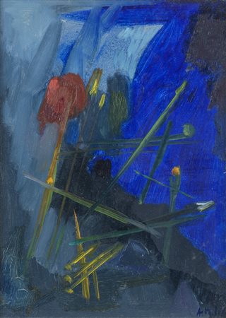 Claudio Astrologo (1928 - ) 
Strolgismo anni '70 del XX secolo
olio su tela 18 x 13 cm