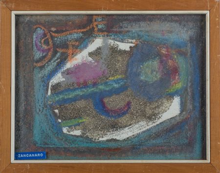 Tono (1906 - 1985) 
Composizione astratta anni '70 del XX secolo
tecnica mista su tela 19 x 25 cm