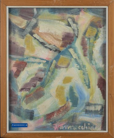 Amleto Pannocchia (1911 - 1987) 
Composizione astratta 1966
olio su tela 30 x24 cm