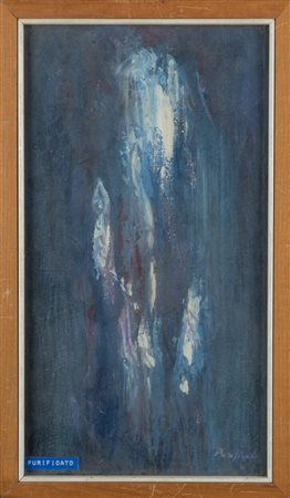 Domenico  Purificato (1915 - 1984) 
Composizione astratta 1967
olio su tela 35 x 20 cm