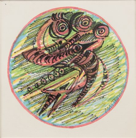Umberto Mastroianni (1910 - 1998) 
Senza titolo 
pennarelli su carta 20 x 20 cm