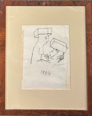 Mino Maccari (1898 - 1989) 
Senza titolo 1984
pastello su carta 21,5 x 16,5 cm