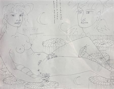 Tono (1906 - 1985) 
Bruna Brunalba a Punta nord 1962
China su carta 26 x 34 cm