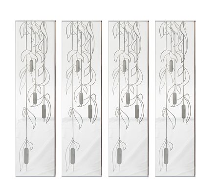  
Quattro pannelli Seconda metà del XX secolo
 200 x 50 cm