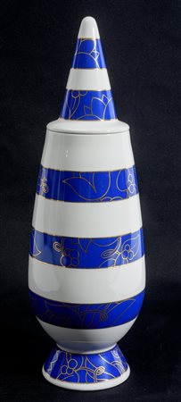 Michael Graves (1934 - 2015) 
ALESSI - Vaso con coperchio 1992
porcellana 39 cm
