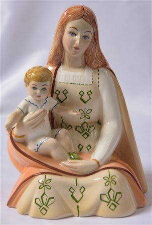 Antonio Ronzan (1914 ca. - 1985) 
Madonna con Bambino 
ceramica 26 x 20 x 14 cm
