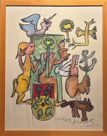 Sebastian Matta (1911 - 2002) 
Enerjeros 1 1982
Litografia a colori 85,5 x 65,5 cm