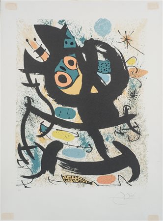Juan Mirò I Ferrà (Barcellona, 1893 - Palma di Maiorca, 1983) 
Exhibition at Pasadena Art Museum 1969
Litografia a colori 75 x 54,8 cm