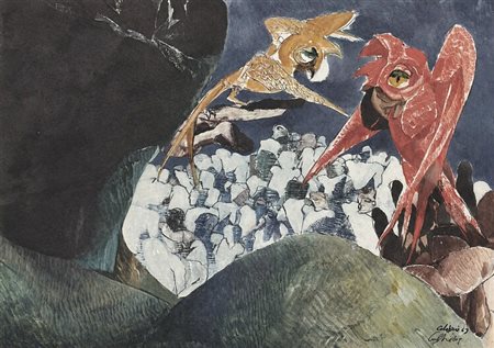 Ennio Calabria (1937 - ) 
Senza titolo 1969
Litografia  23 x 31,5 cm