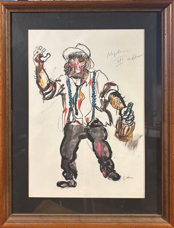 Renato Guttuso (1911 - 1987) 
Dalla serie "Scene e costumi" 
Litografia 47 x 33 cm