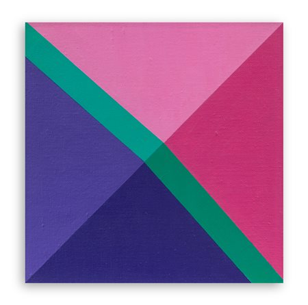 HANS-JORG GLATTFELDER (1939) - Rot violette pyramide mit grüne diagonalen, 1971