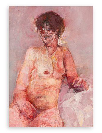 RENZO VESPIGNANI (1924-2001) - Studio in rosso - donna nuda, 1960
