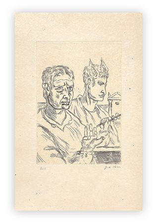 GIORGIO DE CHIRICO (1888-1978) - Autoritratto con Mercurio, 1969
