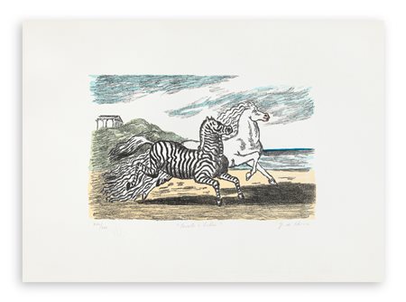 GIORGIO DE CHIRICO (1888-1978) - Cavallo e zebra, 1974
