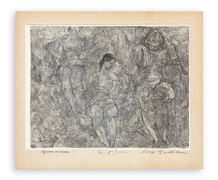 LUIGI BARTOLINI (1892-1963) - Signore al mare, 1951