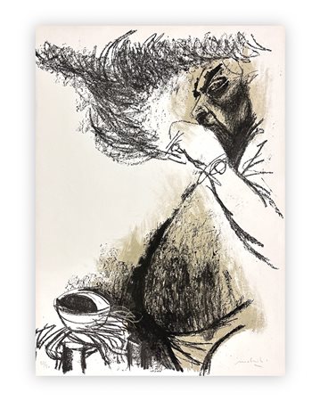 CARLO MATTIOLI (1911-1994) - Senza Titolo (Ritratto di Guttuso)