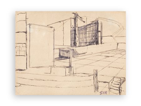 MARIO SIRONI (1885-1961) - Paesaggio urbano, 1921 circa