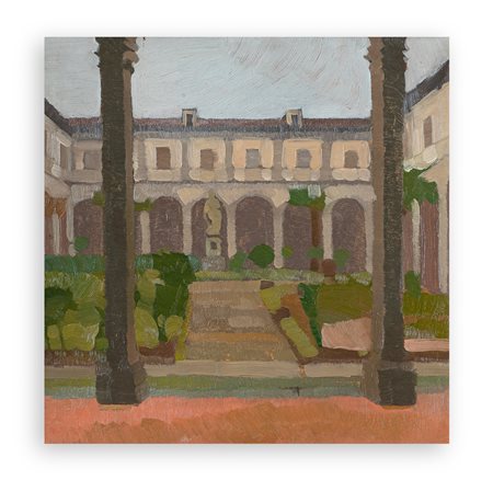 CARLO CAINELLI (1896-1925) - Veduta interna di chiostro, 1919-1920