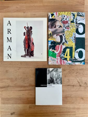 MIMMO ROTELLA, FERNANDEZ ARMAN E JACQUES VILLEGLE - Lotto unico di 3 cataloghi