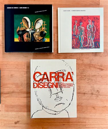 CARLO CARRÀ, GIORGIO DE CHIRICO E ALIGI SASSU - Lotto unico di 3 cataloghi