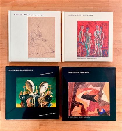 GINO SEVERINI, ALBERTO SAVINIO, GIORGIO DE CHIRICO E ALIGI SASSU - Lotto unico di 4 cataloghi